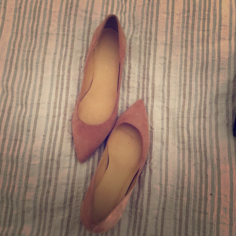 Suede shoes kitten heals pastel pink